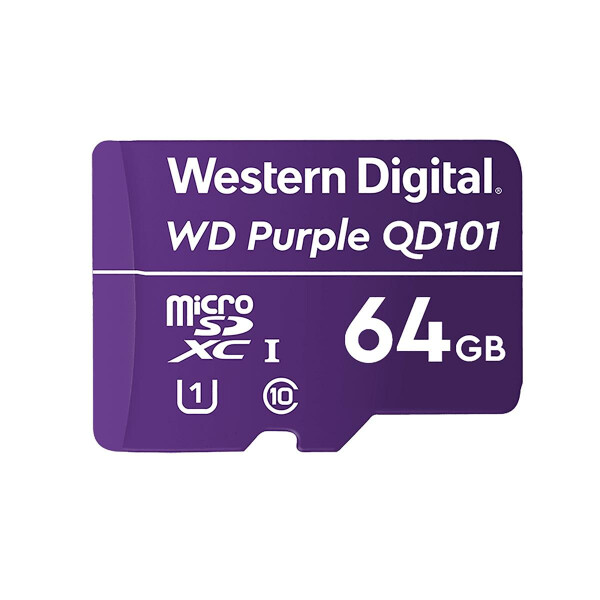 WD Purple SC QD101 - 64 GB - MicroSDXC - Klasse 10 - Class 1 (U1) - Violett