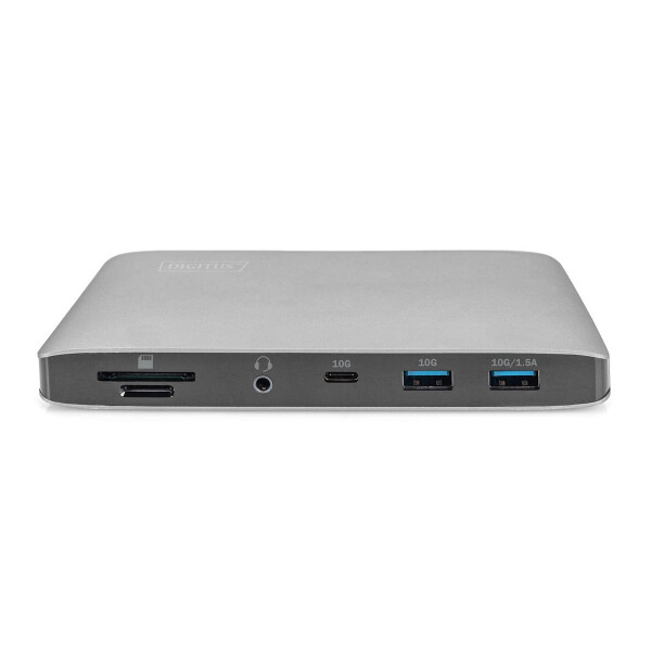 DIGITUS DA-70895 - Universal Docking Station, USB 3.0, 7-Port, Travel 2x Video, 3x USB 3.0, 1x USB-C, RJ45, Audio