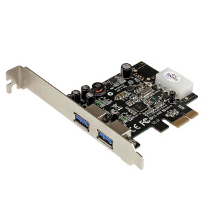 StarTech.com 2 Port USB 3.0 PCI Express Schnittstellenkarte mit UASP und 4 Pin LP4 Molex - PCIe - USB 3.2 Gen 1 (3.1 Gen 1) - Full-height / Low-profile - PCIe 2.0 - 3 m - CE - FCC