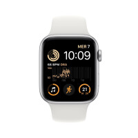 Apple Watch SE GPS 44mm Silver Aluminium Case with White...