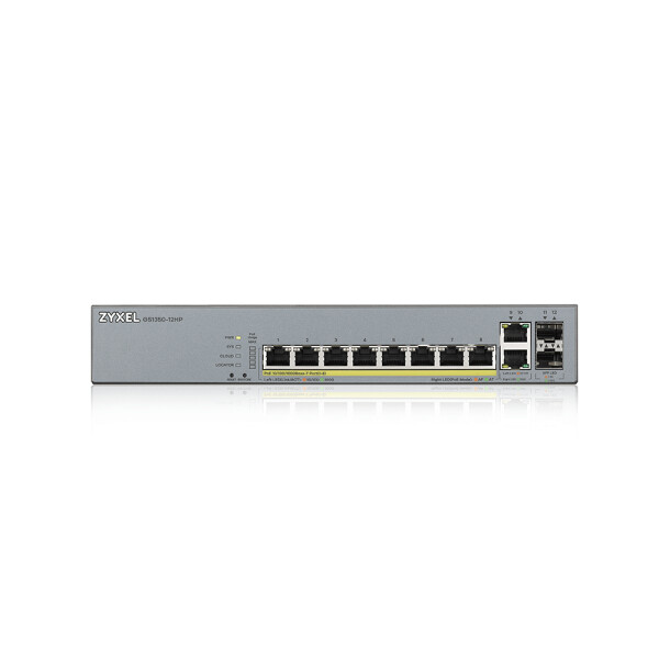 ZyXEL GS1350-12HP-EU0101F - Managed - L2 - Gigabit Ethernet (10/100/1000) - Power over Ethernet (PoE) - Rack-Einbau
