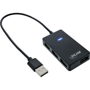 InLine USB 2.0 Hub 4 Port schwarz Kabel 30cm