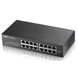 ZyXEL GS1100-16 - Unmanaged - Gigabit Ethernet (10/100/1000) - Rack-Einbau - Wandmontage