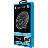 SANDBERG Wireless Charger Suction Ring - Indoor - Outdoor - USB - Kabelloses Aufladen - PowerIQ - Schwarz