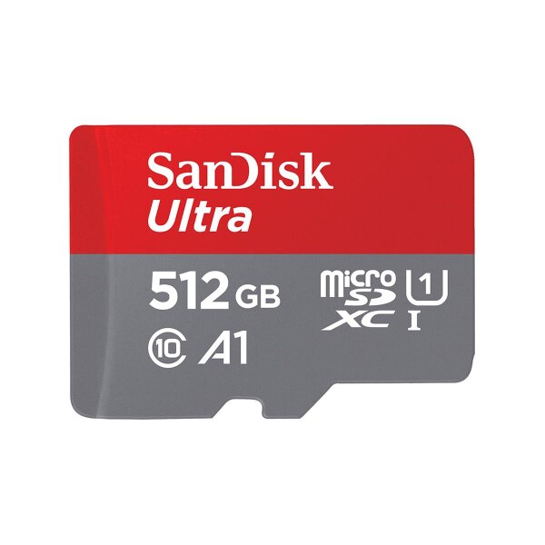 SanDisk Ultra microSD - 512 GB - MicroSDXC - Klasse 10 - UHS-I - Grau - Rot