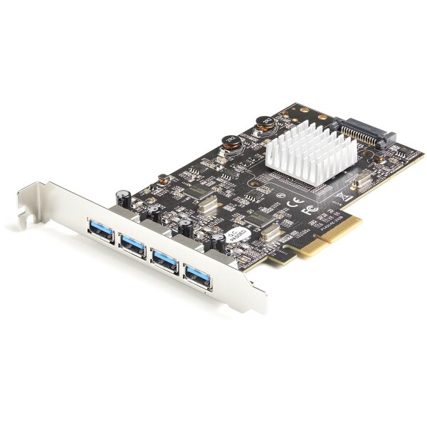 StarTech.com PEXUSB314A2V2 - PCIe - USB 3.2 Gen 2 (3.1 Gen 2) - PCIe 3.0 - SATA 15-Pin - Schwarz - Metallisch - 40000 h