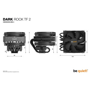 Be Quiet! DARK ROCK TF 2 - K&uuml;hler - 13,5 cm - 1400 RPM - 11,1 dB - 27,1 dB - Schwarz