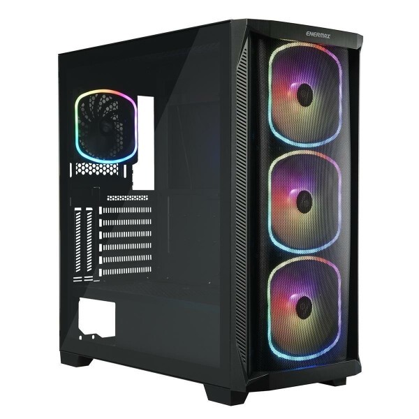 Enermax StarryKnight SK30 - Midi Tower - PC - Schwarz - ATX - EATX - micro ATX - Mini-ATX - Karbonstahl - Geh&auml;rtetes Glas - Blau - Gr&uuml;n - Rot