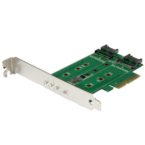 StarTech.com 3PT M.2 SSD Adapter Card - 1x PCIe (NVMe) 2x...