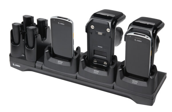 Zebra RFD40 3 DEVICE SLOTS/4 TOASTER SLOTS COMMUNICATION CRADLE WITH SUPPORT FOR EC50/55.