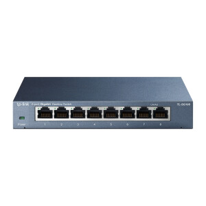TP-LINK TL-SG108 - Unmanaged - L2 - Gigabit Ethernet (10/100/1000) - Vollduplex - Wandmontage