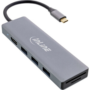 InLine USB 3.2 Type C Multi Hub 3x USB-A 5Gb/s+ Type-C PD...
