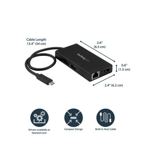 StarTech.com USB-C Multiport Adpater mit 4K HDMI - 2x...