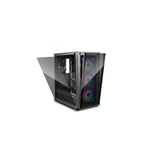 Deepcool MATREXX 70 ADD-RGB 3F - Midi Tower - PC - ABS Synthetik - SPCC - Gehärtetes Glas - Schwarz - ATX,EATX,Micro ATX,Mini-ITX - Gaming