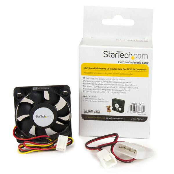 StarTech.com FAN5X1TX3 - Ventilator - 5 cm - 4500 RPM - 23 dB - 8,63 cfm - Schwarz