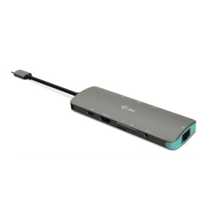 i-tec Metal USB-C Nano Docking Station 4K HDMI LAN + Power Delivery 100 W - Verkabelt - USB 3.2 Gen 1 (3.1 Gen 1) Type-C - 100 W - 10,100,1000 Mbit/s - Silber - T&uuml;rkis - MicroSD (TransFlash) - SD