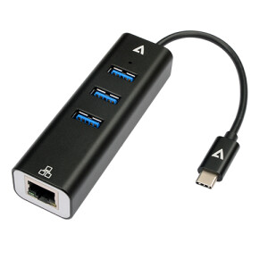 V7 USB-C TO RJ45 PLUS 3 X USB PORT - 1.000 Mbps - Ethernet