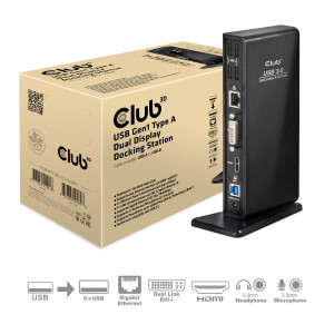 Club 3D USB 3.0 Dual Display Docking Station -...