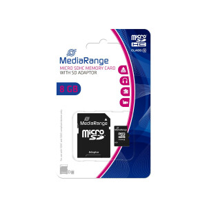 MEDIARANGE 8GB microSDHC - 8 GB - MicroSDHC - Klasse 10 - Schwarz