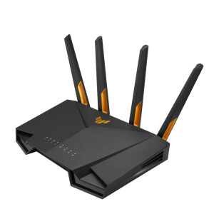 ASUS TUF Gaming AX3000 V2 - Wi-Fi 6 (802.11ax) - Dual-Band (2,4 GHz/5 GHz) - Eingebauter Ethernet-Anschluss - Schwarz - Orange - Tabletop-Router