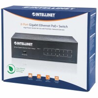 Intellinet 8-Port Gigabit Ethernet PoE+ Switch - IEEE...