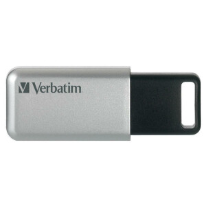 Verbatim Secure Pro - USB 3.0-Stick 64 GB - Silber - 64 GB - USB Typ-A - 3.2 Gen 1 (3.1 Gen 1) - 35 MB/s - Kappe - Schwarz - Grau