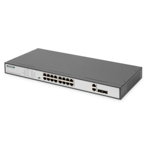 DIGITUS 16-Port Fast Ethernet PoE Switch, 19 Zoll,...