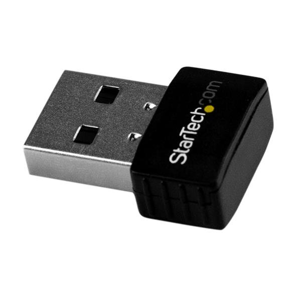 StarTech.com USB WiFi Adapter - AC600 - Dual-Band Nano Wireless Adapter - Kabellos - USB - WLAN - 433 Mbit/s - Schwarz