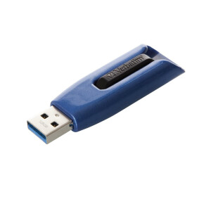 Verbatim V3 MAX - USB 3.0-Stick 128 GB - Blau - 128 GB - USB Typ-A - 3.2 Gen 1 (3.1 Gen 1) - 175 MB/s - Dia - Schwarz - Blau