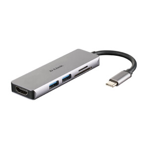 D-Link DUB-M530 - Kabelgebunden - USB 3.2 Gen 1 (3.1 Gen 1) Type-C - Aluminium - Schwarz - MicroSD (TransFlash) - SD - SDHC - SDXC - 5 Gbit/s - 4K Ultra HD