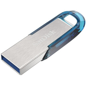 SanDisk Ultra Flair - 128 GB - USB Typ-A - 3.2 Gen 1 (3.1 Gen 1) - 150 MB/s - Ohne Deckel - Blau - Silber