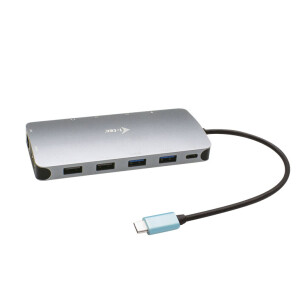i-tec Metal USB-C Nano 3x Display Docking Station + Power Delivery 100 W - Verkabelt - USB 3.2 Gen 1 (3.1 Gen 1) Type-C - 100 W - 3,5 mm - 10,100,1000 Mbit/s - Silber