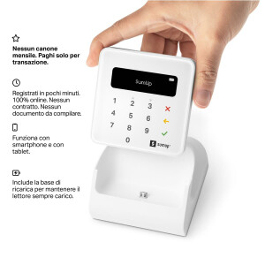 SumUp Air Kartenterminal + Ladestation - Bluetooth - Nahfeldkommunikation (NFC) - 1 m - Wei&szlig;