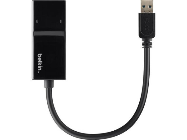 Belkin USB 3.0 / Gigabit Ethernet - Verkabelt - USB - Ethernet - Schwarz