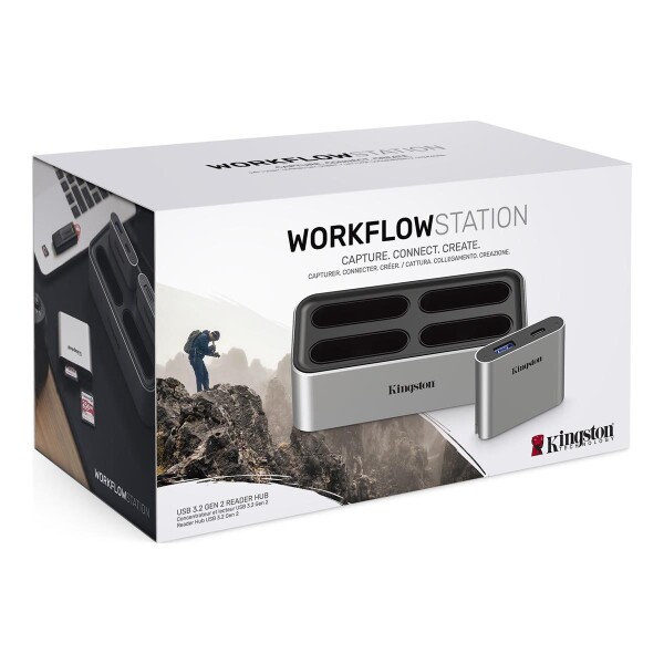 Kingston Workflow Station - Kabelgebunden - USB 3.2 Gen 2 (3.1 Gen 2) Type-C - Schwarz - Silber - China - Gleichstrom - Windows 10 - Windows 10 Education - Windows 10 Education x64 - Windows 10 Enterprise - Windows 10...