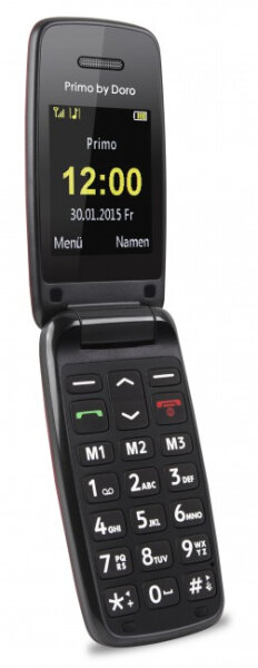 Doro Primo 401 - Klappgehäuse - Single SIM - 5,08 cm (2 Zoll) - Bluetooth - 800 mAh - Schwarz - Rot