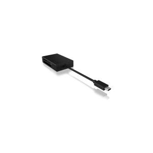 ICY BOX IB-CR401-C3 - CF - MicroSD (TransFlash) - MicroSDHC - MicroSDXC - SD - SDHC - SDXC - Schwarz - Aluminium - Kunststoff - USB 3.2 Gen 1 (3.1 Gen 1) Type-C - USB - 49 mm