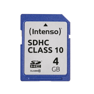 Intenso SD Karte Class 10 - 4 GB - SDHC - Klasse 10 - 25 MB/s - Schockresistent - Temperaturbest&auml;ndig - R&ouml;ntgensicher - Schwarz