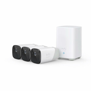 Anker Innovations Eufy eufyCam 2 Pro 3-Cam Kit - IP-Sicherheitskamera - Innen &amp; Au&szlig;en - Verkabelt &amp; Kabellos - Amazon Alexa &amp; Google Assistant - Wand - Wei&szlig;