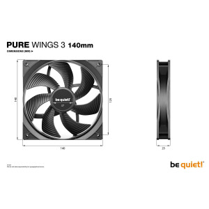 Be Quiet! L&uuml;fter 140*140*25 Pure Wings 3