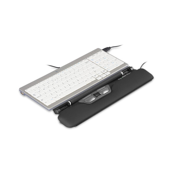 Bakker ErgoSlider Plus Central Mouse - USB - Schwarz - Silber - 800 DPI - 1,4 m - 390 mm - 102 mm