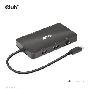 Club 3D USB Gen2 Type-C to Dual DisplayPort 4k60Hz 7-in-1...