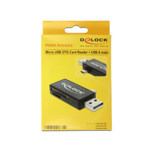Delock 91731 - MicroSD (TransFlash) - MicroSDHC - MicroSDXC - MMC - SD - SDHC - SDXC - Schwarz - USB 2.0 - 55,2 mm - 28,7 mm - 9,2 mm