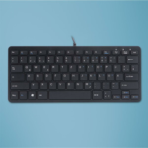 R-Go Compact R-Go Tastatur - QWERTZ (DE) - schwarz - kabelgebunden - Mini - Kabelgebunden - USB - QWERTZ - Schwarz