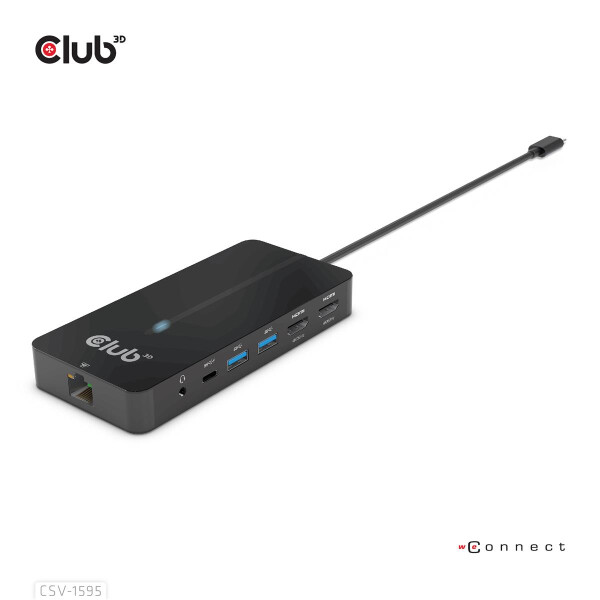 Club 3D USB Gen1 Type-C 7-in-1 hub with 2x HDMI - 2x USB Gen1 Type-A - 1x RJ45 - 1x 3.5mm Audio - 1x USB Gen1 Type-C 100W Female port - USB 3.2 Gen 1 (3.1 Gen 1) Type-C - 100 W - 10,100,1000 Mbit/s - Schwarz - 4K Ultra HD - 60 Hz