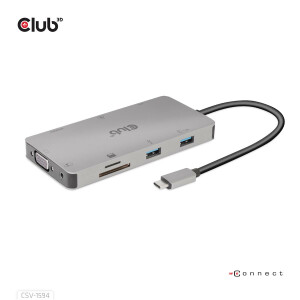 Club 3D USB Gen1 Type-C 9-in-1 hub with HDMI - VGA - 2x...