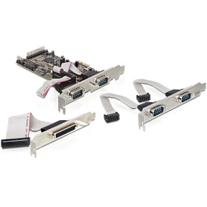 Delock PCI Express card 4 x serial, 1x parallel - Adapter Parallel/Seriell - PCI Express x1