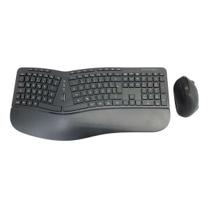 Conceptronic ORAZIO ERGO Kabelloses Set aus ergonomischer Tastatur und vertikaler Maus - deutsch - Volle Gr&ouml;&szlig;e (100%) - RF Wireless - QWERTZ - Schwarz - Maus enthalten