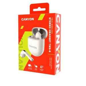 Canyon Bluetooth Headset TWS-6 Gaming Mode/BT 5.3 beige...