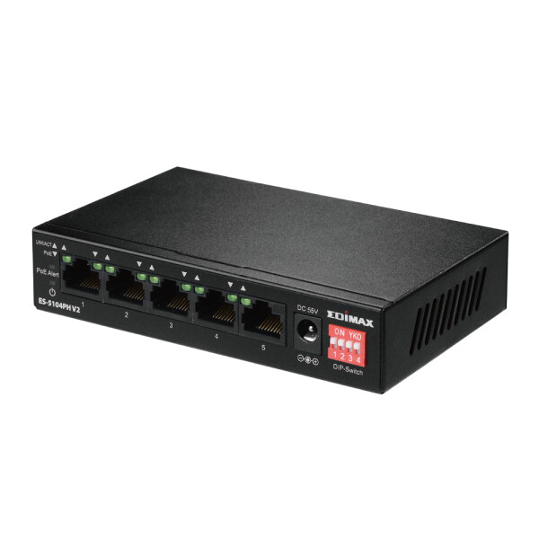 Edimax ES-5104PH V2 - Fast Ethernet (10/100) - Vollduplex - Power over Ethernet (PoE)